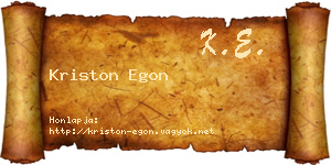 Kriston Egon névjegykártya